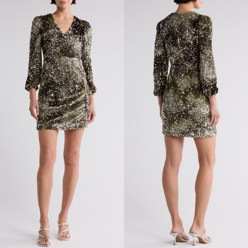 BOSS Orange Dailetta Sequin Long Sleeve Cocktail Dress